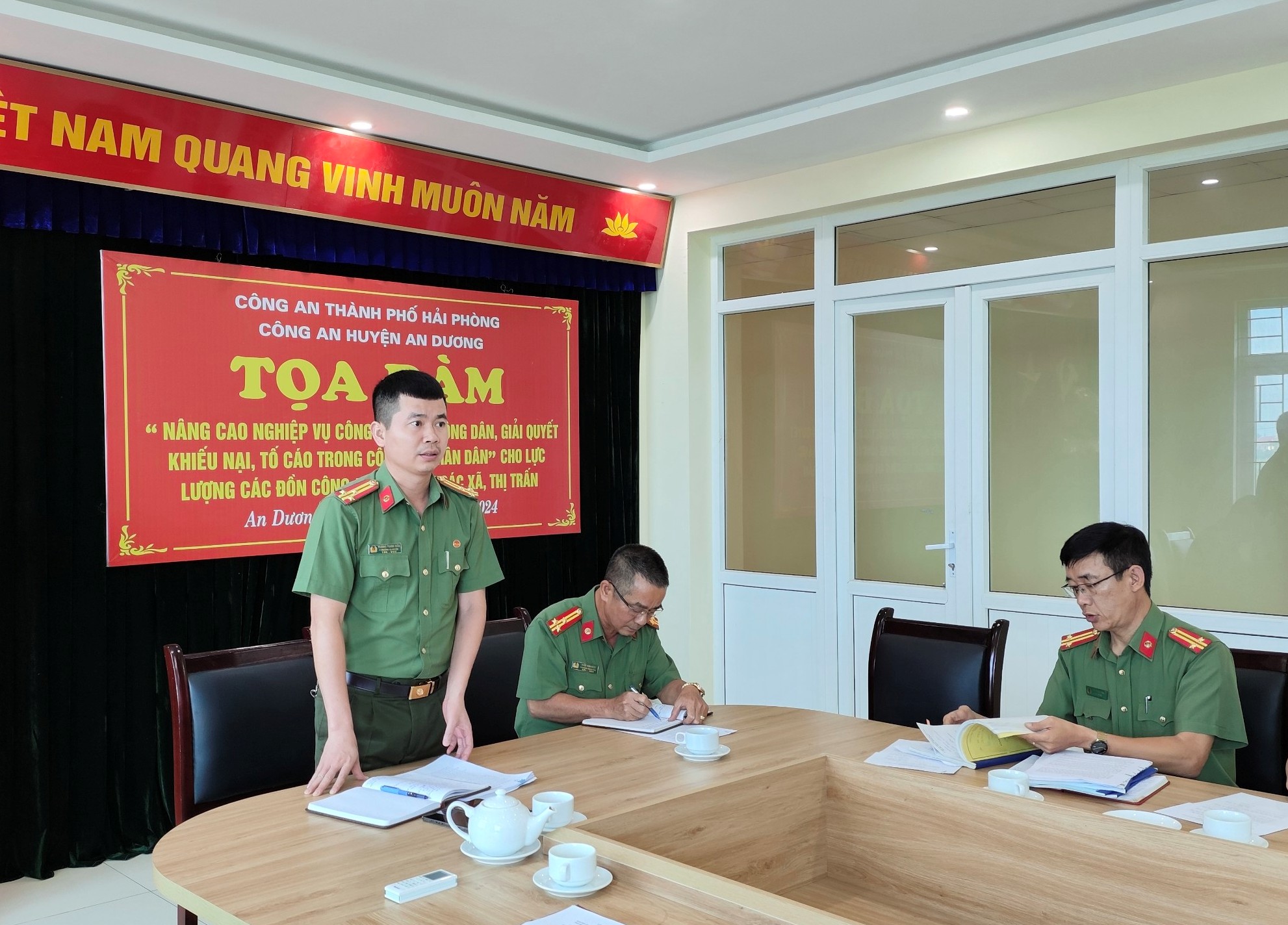 Công an huyện An Dương: Toạ đàm nâng cao nghiệp vụ công tác tiếp công dân, giải quyết khiếu nại, tố cáo trong Công an nhân dân